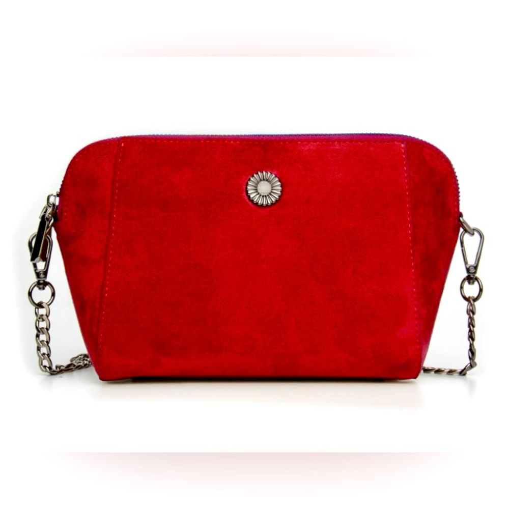Faux suede cross body bag